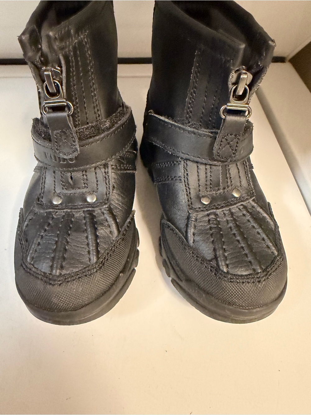 Polo by Ralph Lauren Black Kids Strap & Zip Winter Boots